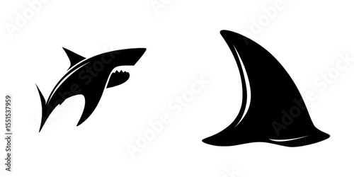 Modern illustration of shark fin symbol isolated on a white background