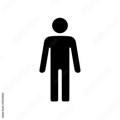 A man's basic posture is depicted through this people icon, sign, or symbol pictogram