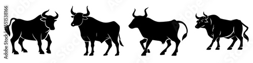 The Chinese zodiac calendar symbol for the year is represented by a bull silhouette, depicted in a modern monochrome logo as a standing horned ox or black angus on a white background