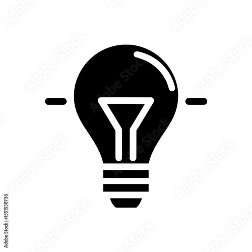 The concept of creative ideas and inspiration is illustrated through the light bulb icon, a symbol of energy and thinking, presented in a modern isolated design on a white background