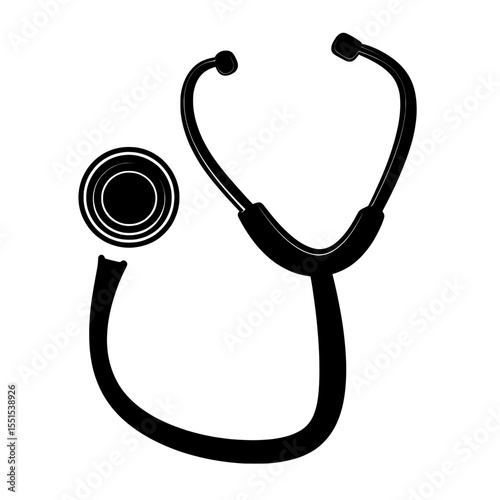 Icon of a medical stethoscope isolated on a white background