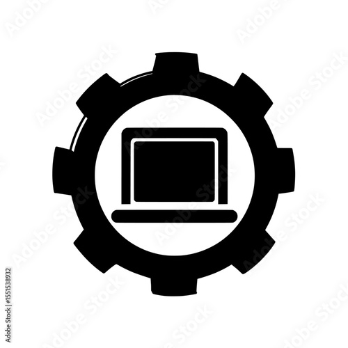 A set of icons representing technology development, including symbols for modern developers isolated on a white background