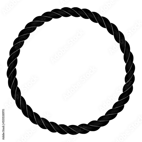 A decorative set of circular rope curve symbols with different thickness levels is presented in a modern and isolated style on a white background