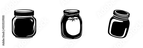 A chutney jar is depicted in a modern illustration as a cartoon icon on white