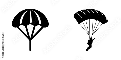 A parachute icon on a white background represents the concept of free fall and space flight, facilitating the delivery of gifts and goods with an unexpected pleasant surprise
