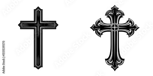 A variety of Christian crosses are included in this Religious CROSS BUNDLE, such as the Jesus Cross and Old Rugged Cross