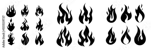 Fire signs are depicted in a modern illustration with flame icons on a white background