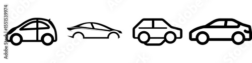 The modern car icon is depicted in a single continuous line, set against a linearly drawn background of an electric vehicle