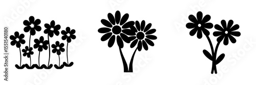 Flat illustration of flowers isolated on a white background