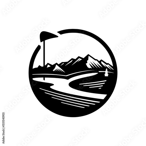 Elements of design, labels, icons, and logo for a golf country club