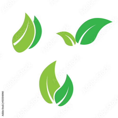 Green leaf logo vector template element symbol design,eps10