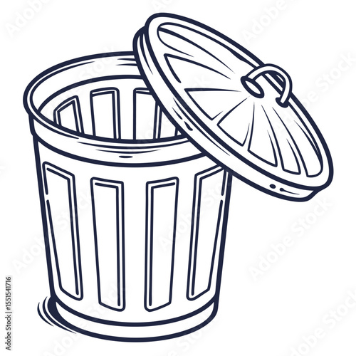 Trash Bin and Recycling Symbols Vector Icons