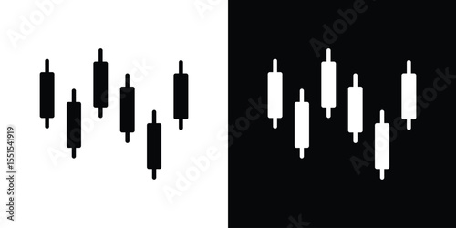 Chart candlestick icon vector, Symbol, logo illustrations
