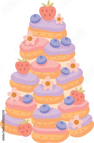 Eclair Tower with Berries