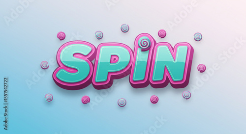 Colorful 3D Spin Text Effect Fun, Whimsical Typography Design