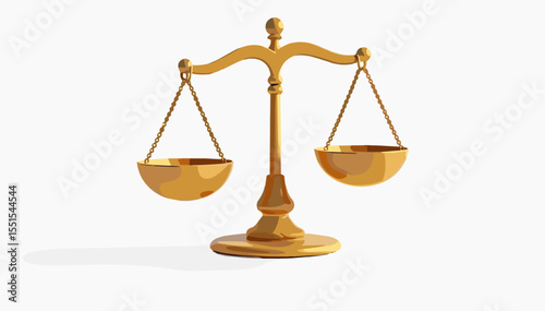 3D vector of scales symbolizing balance, judgment, and fair decision-making