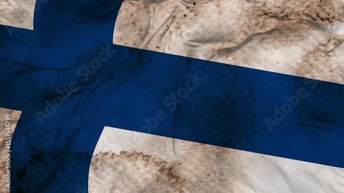 Finland texture flag seamless loop animation. 4K Video