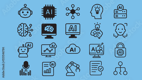 인공지능 아이콘 세트