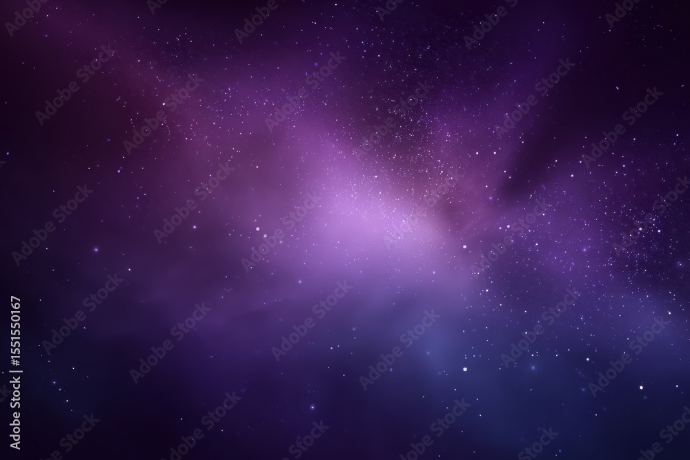 Obraz premium A cosmic expanse featuring a nebula with vibrant purple and blue hues and stars