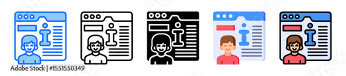 Personal Information Icon Set Collection Multiple Style 