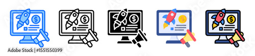 Campaign Launch Icon Set Collection Multiple Style 
