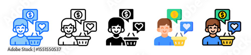 Consumer Behavior Icon Set Collection Multiple Style 