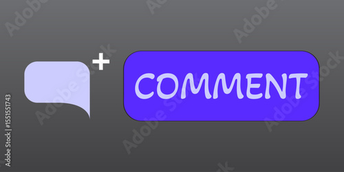Comment button icon with speech bubble
