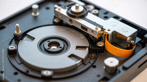 Wallpaper Mural A close-up photograph of a vintage beige computer mouse with a black cord against a white background. Torontodigital.ca