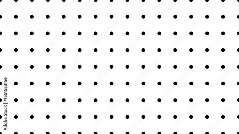 Seamless polka dot background. Black dots, white background.