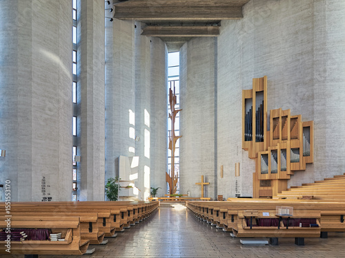 Interior of Kaleva Church in Tampere, Finland