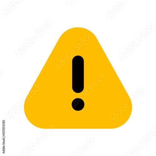 Black exclamation mark ! in a yellow triangle vector icon