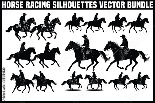 "Horse Racing Silhouette Bundle"