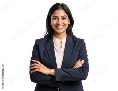  Happy Young Indian Business Woman Smiling – Transparent PNG