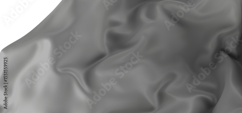 Photos High-quality image of gray satin fabric with soft drapes