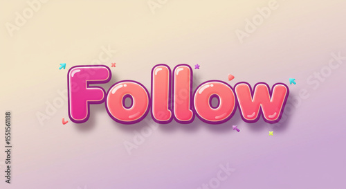 Colorful Follow Text Effect Fun, Playful 3D Typography Design