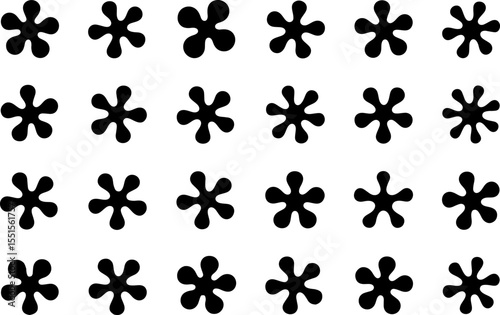 Brutalist abstract geometric shapes and grids vector silhouette illustration set