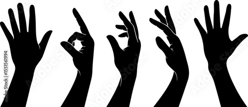 free hands holding collection vector silhouette illustration