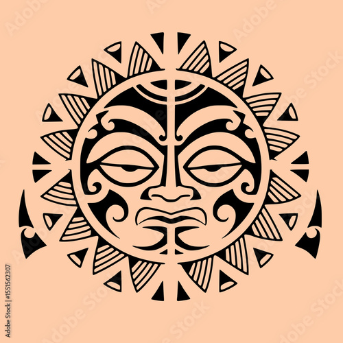 tribal Maori sun design