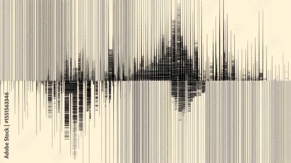 Fototapeta premium Abstract Line Art with Reflection on Beige Background