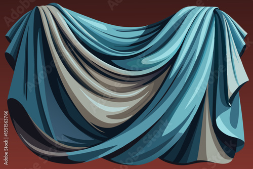 Realistic Fabric Folds and Drapes Vector Set