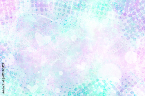 Aesthetic bright grunge texture background with bokeh and heart