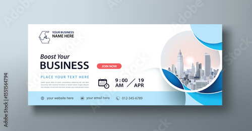 Corporate web banner mockup, a social media template for branding and a cover header background for websites