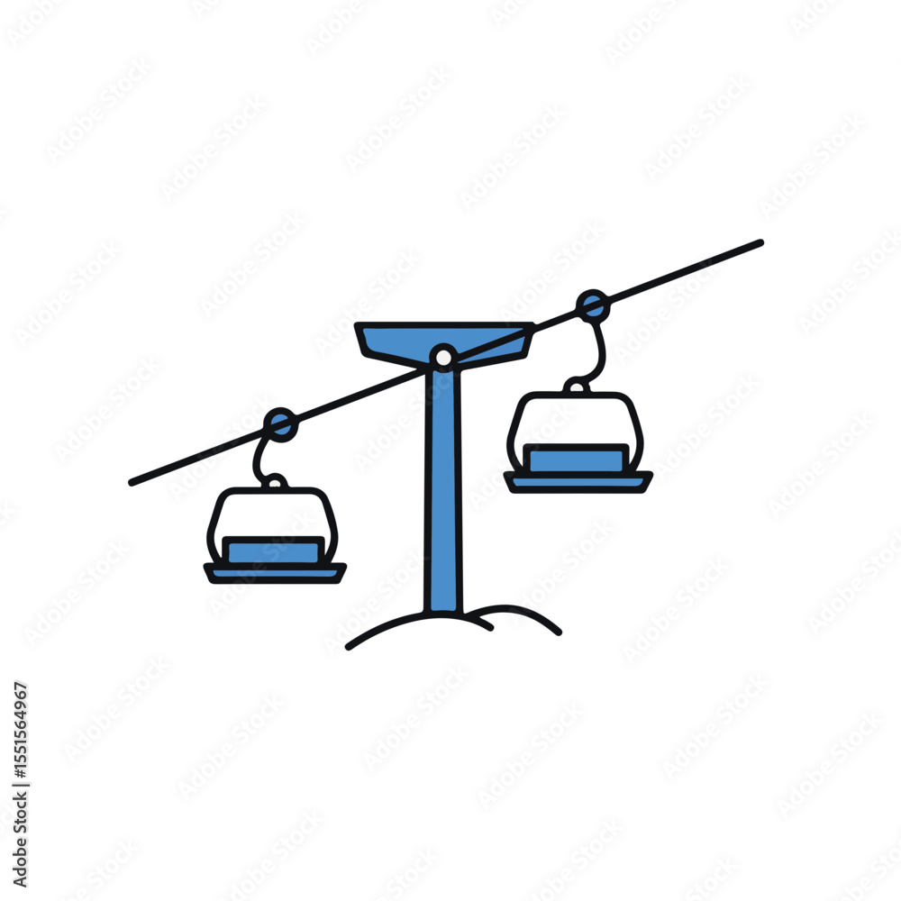 Fototapeta premium Ski Lift at the Ski Resort 