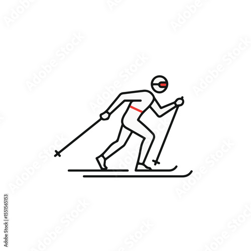 Cross-country skier in motion.