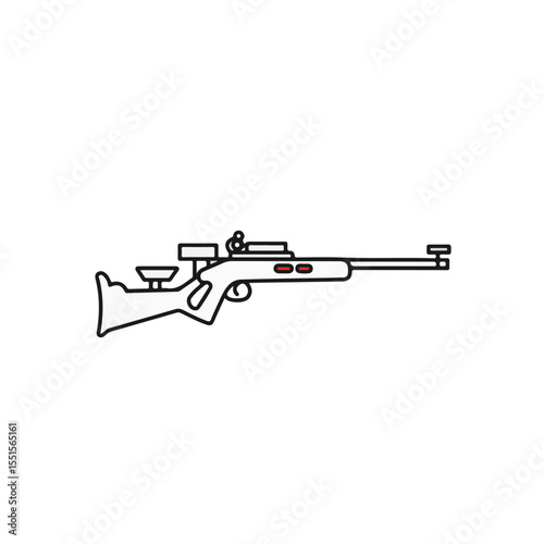 A simple yet detailed illustration of a rifle.