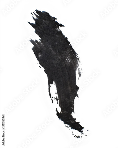 Dark brushstroke art on transparent background