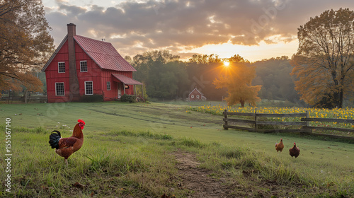 Farmer standing on a farm with cattle. Farmer breeds cows, sheep, pigs, chickens in nature. Livestock. Domestic animals.	