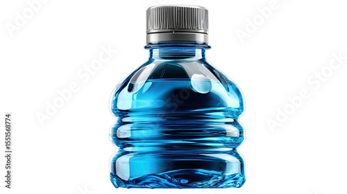 Quenched & Refreshed: A crystal-clear bottle of refreshing water, beautifully rendered, perfect for conveying hydration, health, and vitality.