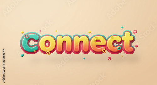 Connecting People  A Vibrant 3D Text Illustration