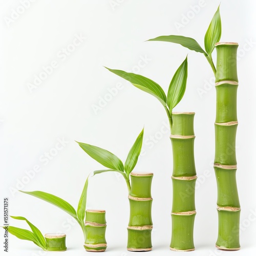 Bamboo shoots of varied height arranged like a bar graph